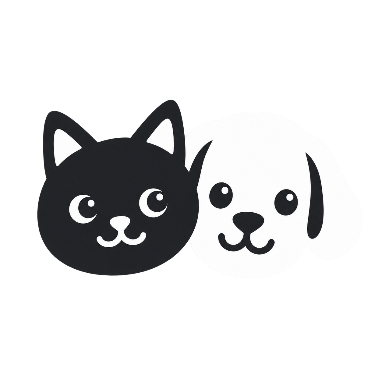 검은 고양이 모리와 흰 강아지 보리